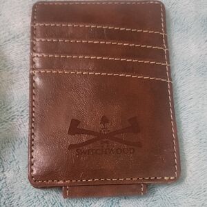 SWITCHWOOD Brown Leather Card HolderLeather Money Clip Light Brown